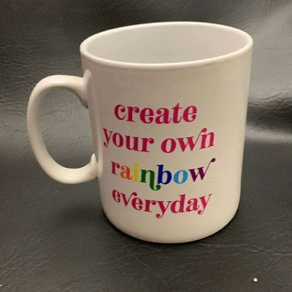 Create Your Own Rainbow Everyday White Pink Blue 28 Ounces Tea Coffee Unisex Mug